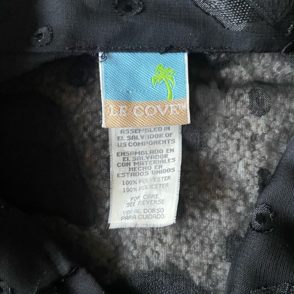 Sheer Black Seashell Womens Shirt/Coverup Size XL Coastal Goth Flowy Beach Dark - Picture 4 of 8